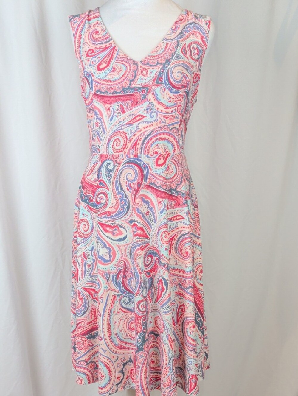 Tommy Hilfiger Paisley V-Neck Sleeveless Dress - Size 8 - NWOT
